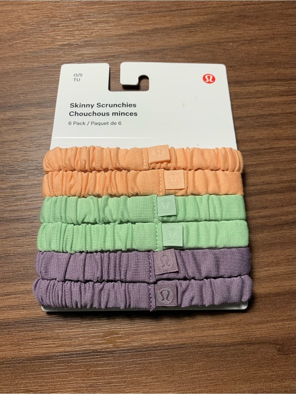 lululemon athletica Skinny Scrunchies 6-Pack in Peach, Mint, Lavender NWT